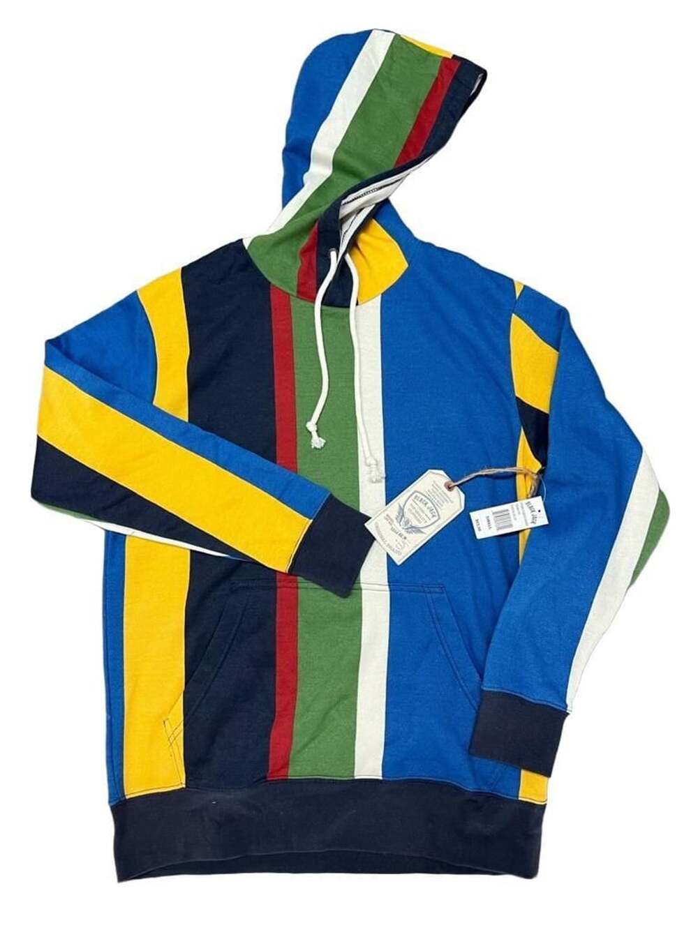 Black Jack 1999 Stripe Fleece Hoodie Small S Retro Color Block NWT